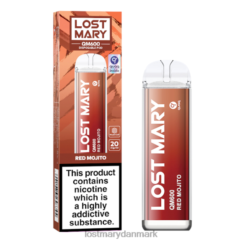 LOST MARY Puff - qm600 engangsvape rød mojito V6FN164