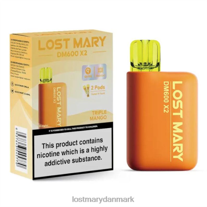 LOST MARY Flavours - dm600 x2 engangs vape tredobbelt mango V6FN199