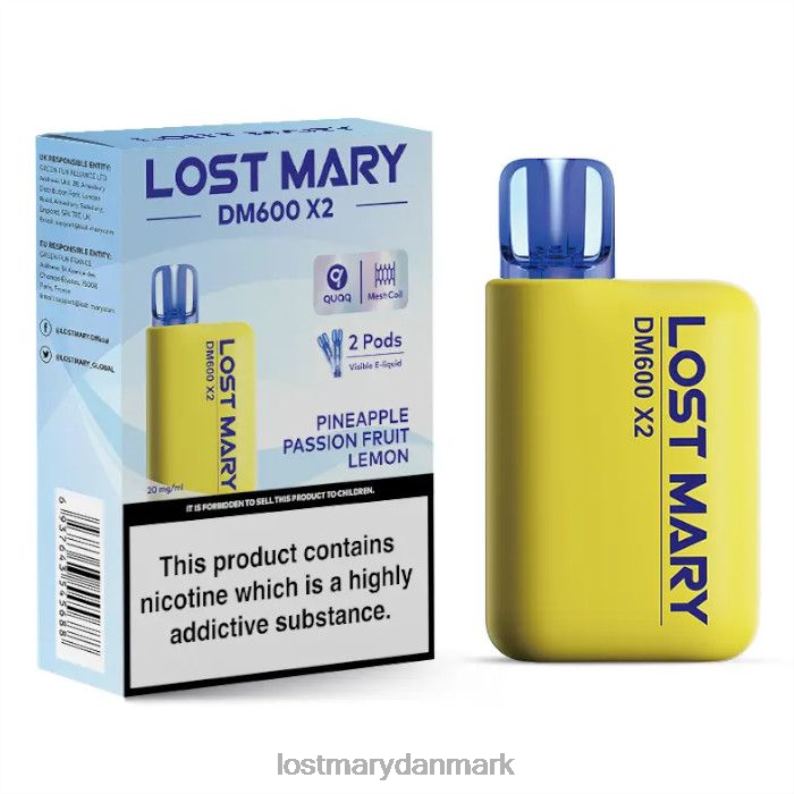 LOST MARY Vape Price - dm600 x2 engangs vape ananas passionsfrugt citron V6FN197